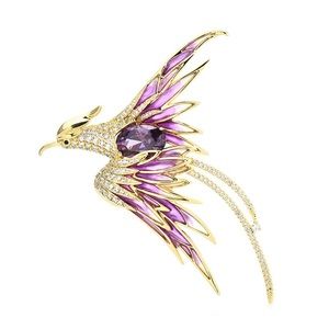 PURPLE FLYING PHOENIX BROOCH / PIN